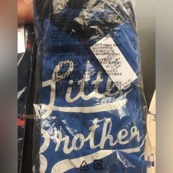 NWT Lot Of 3 Gap Organic Cotton 18-24 Mon Bodysuits Fire Trucks Cars Little Bro - Picture 3 of 4